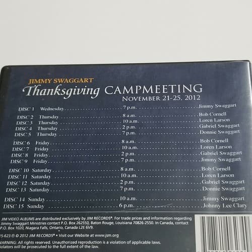 Jim Video DVD Live Jimmy Donnie Gabriel Swaggart Campmeeting 2012 Set 15-623 - Thumbnail 6