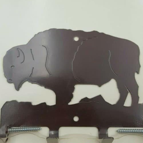 LAZART Buffalo Horse Moose End Of The Trail Metal Key Ring Holder Wall Mount - Thumbnail 9