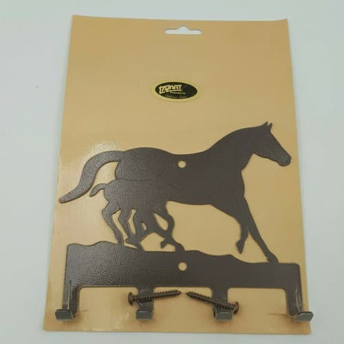 LAZART Buffalo Horse Moose End Of The Trail Metal Key Ring Holder Wall Mount - Thumbnail 4