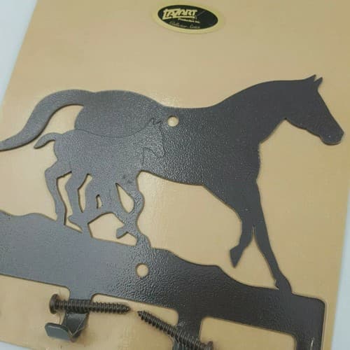 LAZART Buffalo Horse Moose End Of The Trail Metal Key Ring Holder Wall Mount - Thumbnail 5