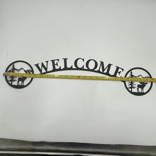 Rustic Home Decor Welcome Moose In Mountain Signs Metal Lodge