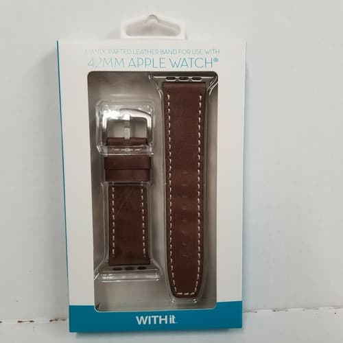 With It Premium Italian Leather Band for 42 mm Apple Watches Genuine Leather New