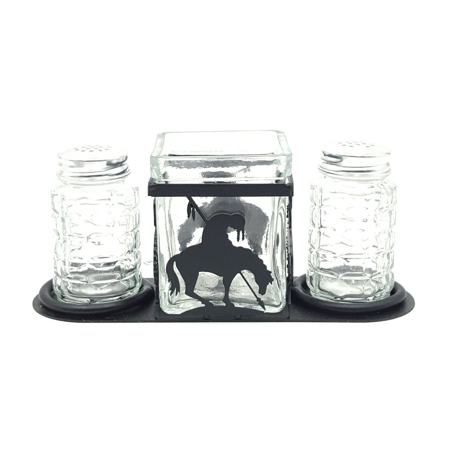 Rustic Home Salt And Pepper Shakers Candle Holder End Of The Trail Themed
