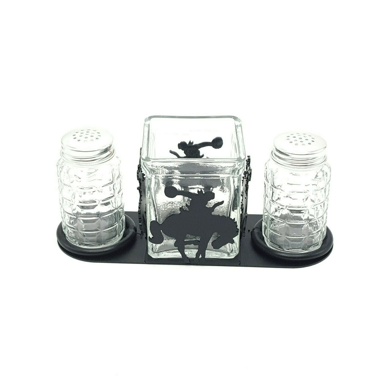 Rustic Home Salt And Pepper Shakers Candle Holder Bronco Themed New Rodeo - Thumbnail 4