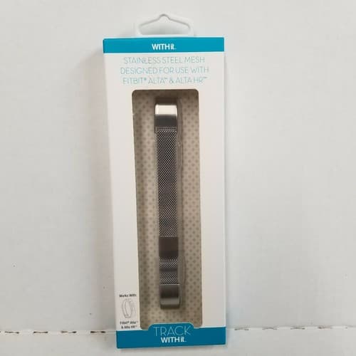 WITH it Band Compatible w/ Fitbit Alta Hr & Alta Stainless Steel Magnetic Silver
