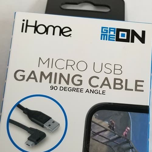 10ft Micro USB Charge & Sync Cable Nylon Braided 90° Comfort Charging iHome NIB - Thumbnail 3