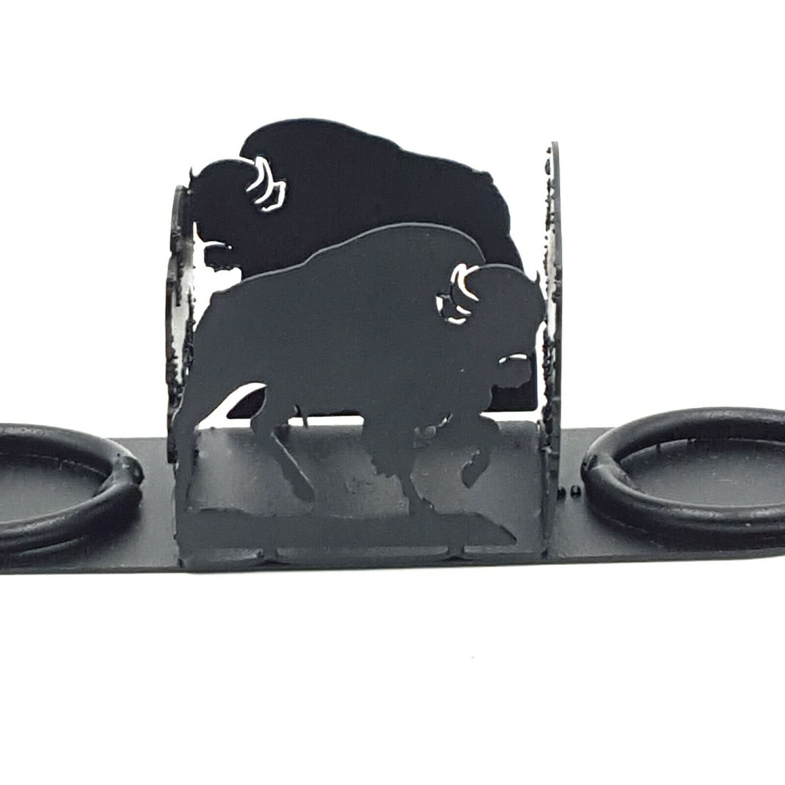 Rustic Home Salt And Pepper Shakers Candle Holder Buffalo Themed Rancher Cabin - Thumbnail 8