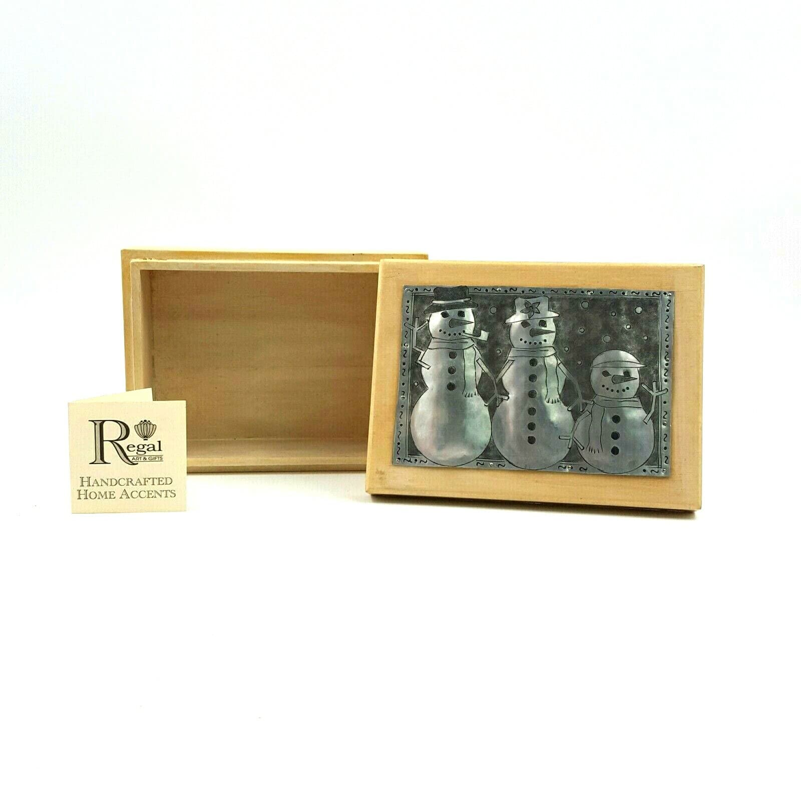 Gift Keepsake Treasure Box Christmas Snowmen Handcrafted Regal Art & Gifts - Thumbnail 2