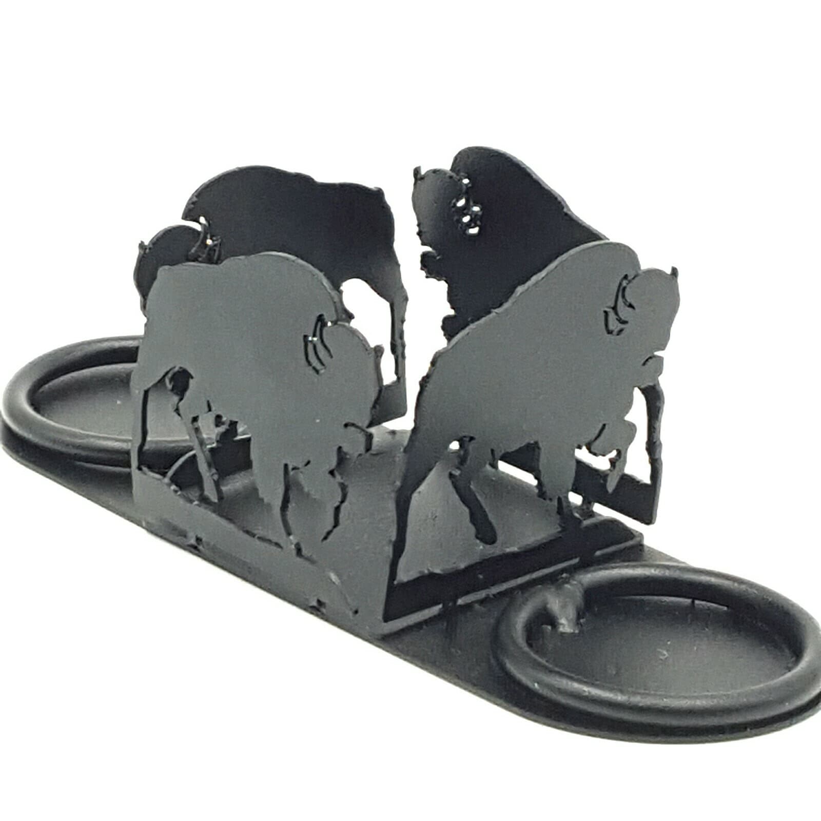 Rustic Home Salt And Pepper Shakers Candle Holder Buffalo Themed Rancher Cabin - Thumbnail 6