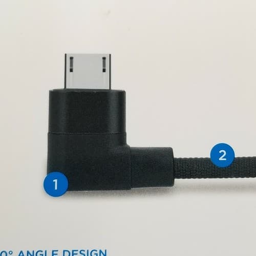 10ft Micro USB Charge & Sync Cable Nylon Braided 90° Comfort Charging iHome NIB - Thumbnail 6