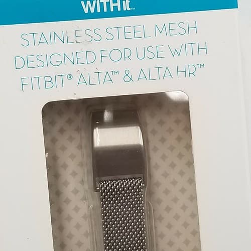 WITH it Band Compatible w/ Fitbit Alta Hr & Alta Stainless Steel Magnetic Silver - Thumbnail 5