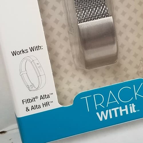 WITH it Band Compatible w/ Fitbit Alta Hr & Alta Stainless Steel Magnetic Silver - Thumbnail 4