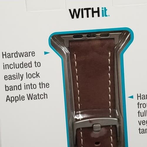 With It Premium Italian Leather Band for 42 & 44mm Apple Watches Genuine Leather - Thumbnail 3