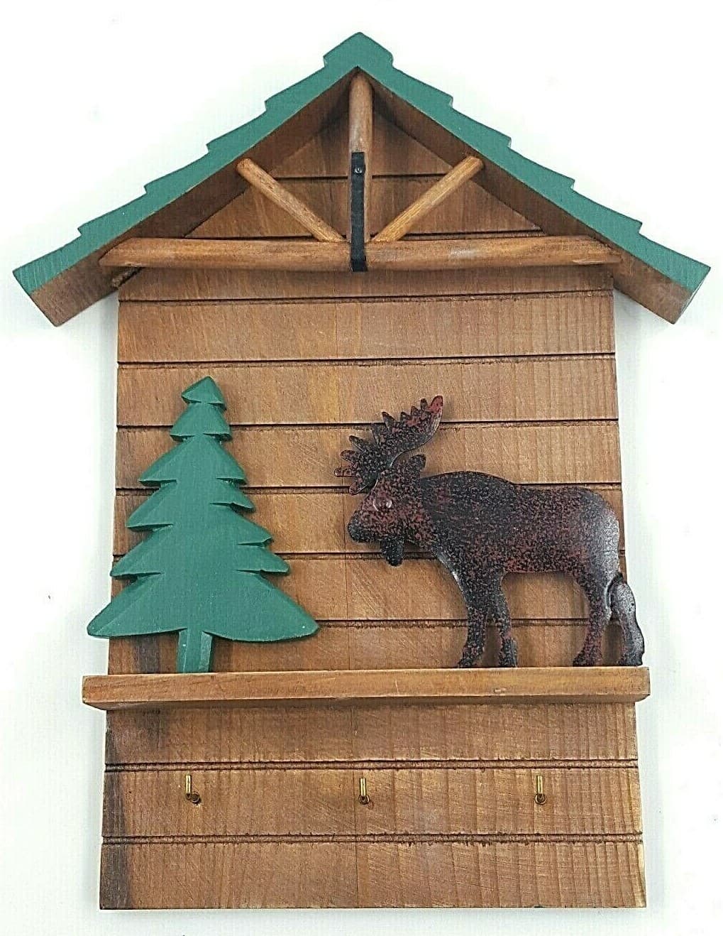 Gift Rustic Home Decor Moose Themed Key Rack Log Cabin - Thumbnail 3