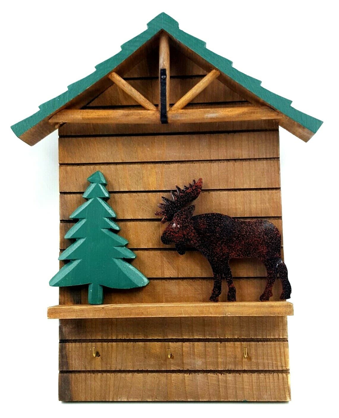 Gift Rustic Home Decor Moose Themed Key Rack Log Cabin - Thumbnail 2