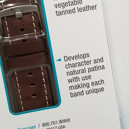With It Premium Italian Leather Band for 42 & 44mm Apple Watches Genuine Leather - Thumbnail 5