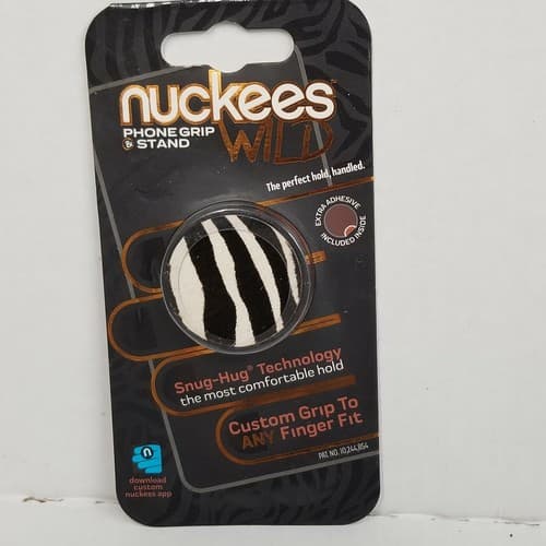 Phone Grip & Stand Nuckees Wild Zebra Black & White Feels Like Fir!