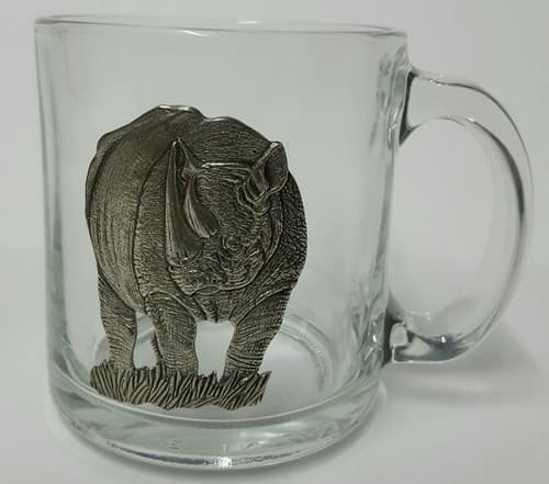 Hummingbird Moose Rhino Glass Clear Insulated Cup Mug Fine Heritage Pewter Gift - Thumbnail 9