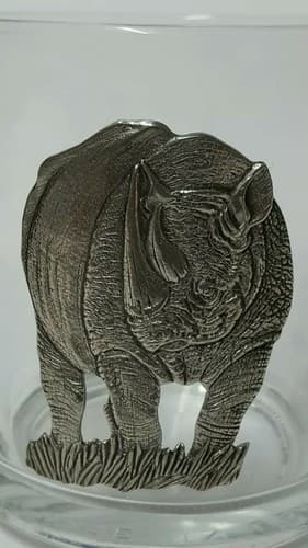 Hummingbird Moose Rhino Glass Clear Insulated Cup Mug Fine Heritage Pewter Gift - Thumbnail 10