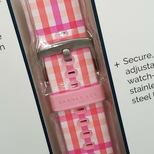 38/40mm Silicone Band for Apple Watch Dabney Lee Gingham Pink New NIB - Thumbnail 6