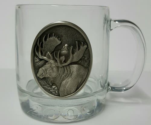 Wildlife Deer Caribou Moose Glass Clear Insulated Cup Mug Heritage Pewter Gift - Thumbnail 6