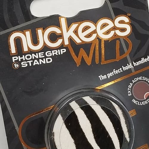 Phone Grip & Stand Nuckees Wild Zebra Black & White Feels Like Fir! - Thumbnail 4