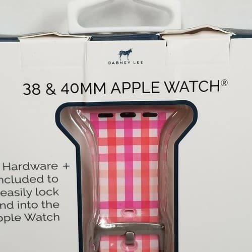 38/40mm Silicone Band for Apple Watch Dabney Lee Gingham Pink New NIB - Thumbnail 3