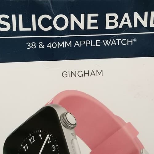 38/40mm Silicone Band for Apple Watch Dabney Lee Gingham Pink New NIB - Thumbnail 8