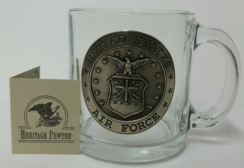 Air Force Navy Military Glass Clear Insulated Cup Mug Fine Heritage Pewter Gift - Thumbnail 2