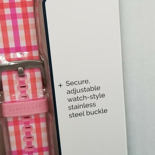 38/40mm Silicone Band for Apple Watch Dabney Lee Gingham Pink New NIB - Thumbnail 5