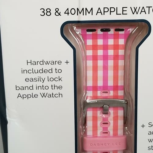 38/40mm Silicone Band for Apple Watch Dabney Lee Gingham Pink New NIB - Thumbnail 4