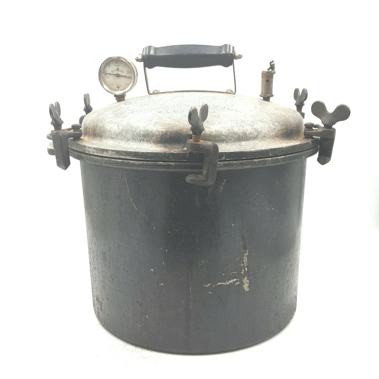 Early Model Automatic Canning Device Inc Chicago Kitchen Pressure Cooker Vintage