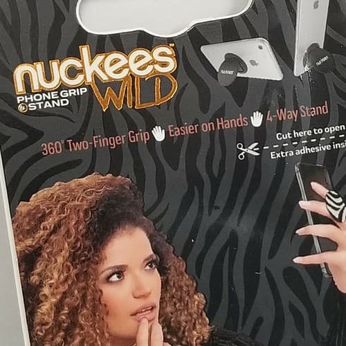 Phone Grip & Stand Nuckees Wild Zebra Black & White Feels Like Fir! - Thumbnail 5