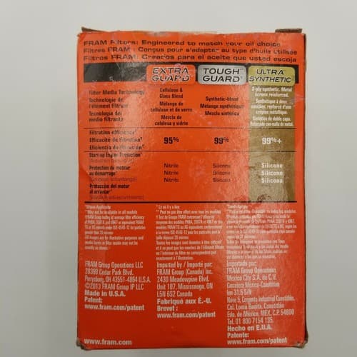 Fram XG9100 Ultra Synthetic Oil Filter Sure-Grip protection damaged box only - Thumbnail 3