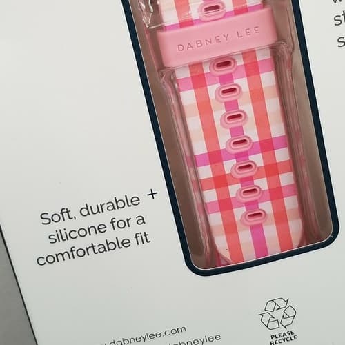 38/40mm Silicone Band for Apple Watch Dabney Lee Gingham Pink New NIB - Thumbnail 7