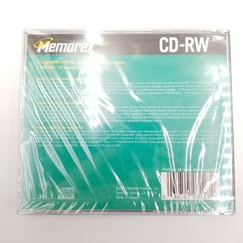 (3) 5 Packs New Memorex High Speed Blank CD-RW 12x 700MB/Mo 80 Min. Sealed Case - Thumbnail 6