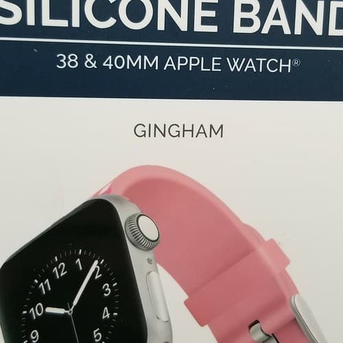 38/40mm Silicone Band for Apple Watch Dabney Lee Gingham Pink New NIB - Thumbnail 8