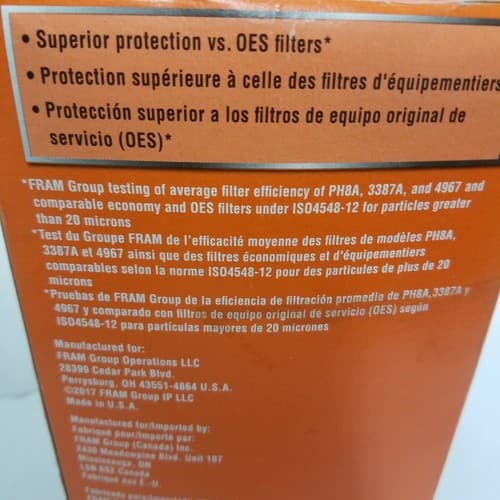 Fram PH10890 Oil Filter Extra Guard New NIB Shelf Wear on Box Advanced - Thumbnail 3