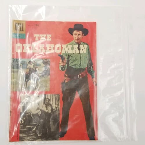 The Oklahoman four-color No. 820 1957 DELL Joel McCrea Brad Dexter VG Very Good - Thumbnail 12