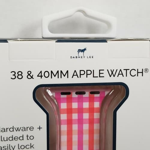 38/40mm Silicone Band for Apple Watch Dabney Lee Gingham Pink New NIB - Thumbnail 4