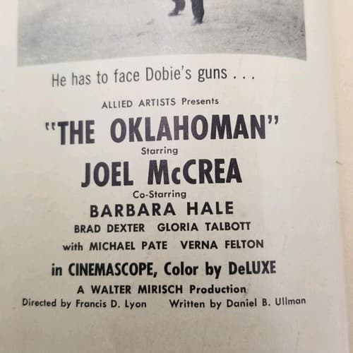 The Oklahoman four-color No. 820 1957 DELL Joel McCrea Brad Dexter VG Very Good - Thumbnail 8
