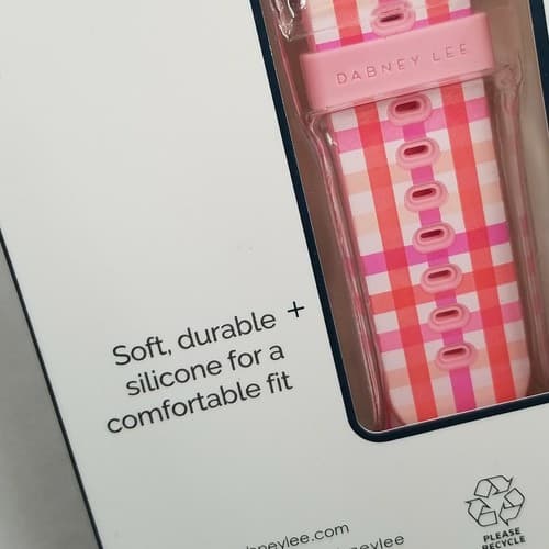 38/40mm Silicone Band for Apple Watch Dabney Lee Gingham Pink New NIB - Thumbnail 7