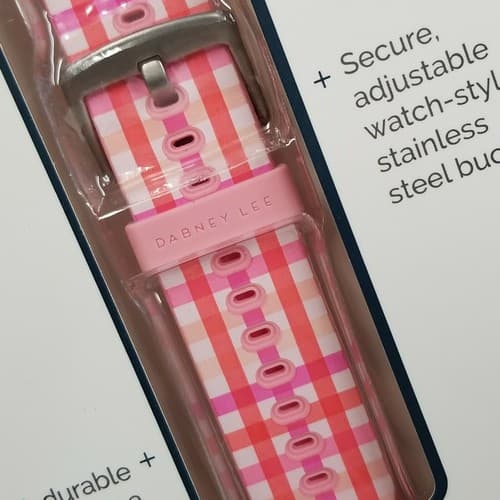 38/40mm Silicone Band for Apple Watch Dabney Lee Gingham Pink New NIB - Thumbnail 3