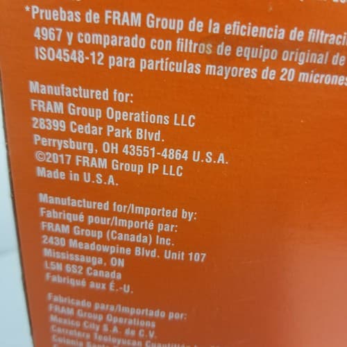 Fram PH10890 Oil Filter Extra Guard New NIB Shelf Wear on Box Advanced - Thumbnail 4