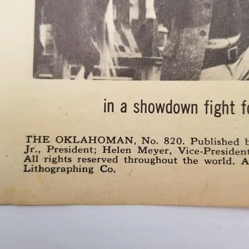 The Oklahoman four-color No. 820 1957 DELL Joel McCrea Brad Dexter VG Very Good - Thumbnail 9