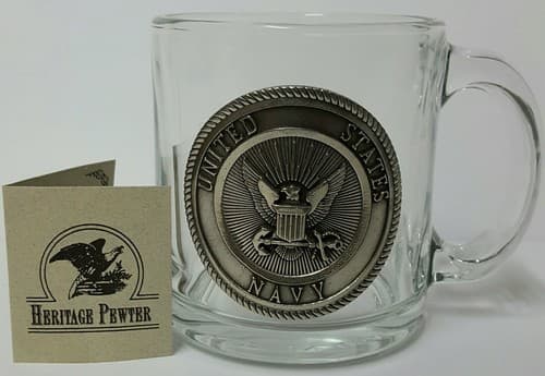 Air Force Navy Military Glass Clear Insulated Cup Mug Fine Heritage Pewter Gift - Thumbnail 8