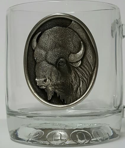 Wildlife Bear Buffalo Glass Clear Insulated Cup Mug Fine Heritage Pewter Gift - Thumbnail 4