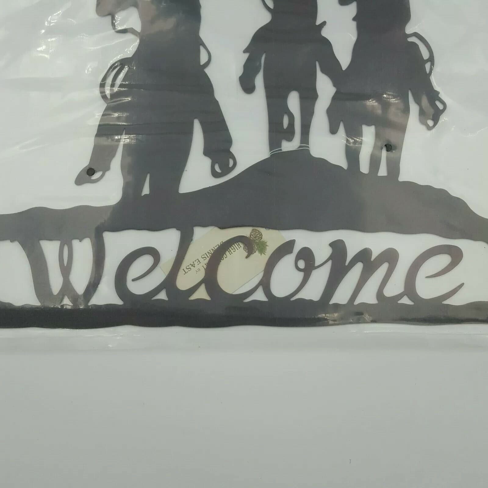 Western Cowboy Horse Roping Welcome Sign High Country By Dennis East Metal Brown - Thumbnail 8