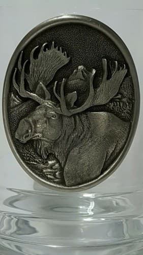 Moose Buffalo 16oz Glass Clear Insulated Cup Mug Fine Heritage Pewter Gift - Thumbnail 3