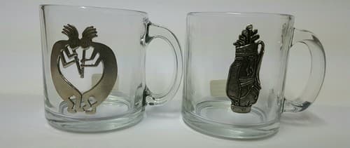 Kokopelli Culture Golf Glass Clear Insulated Cup Mug Fine Heritage Pewter Gift - Thumbnail 2